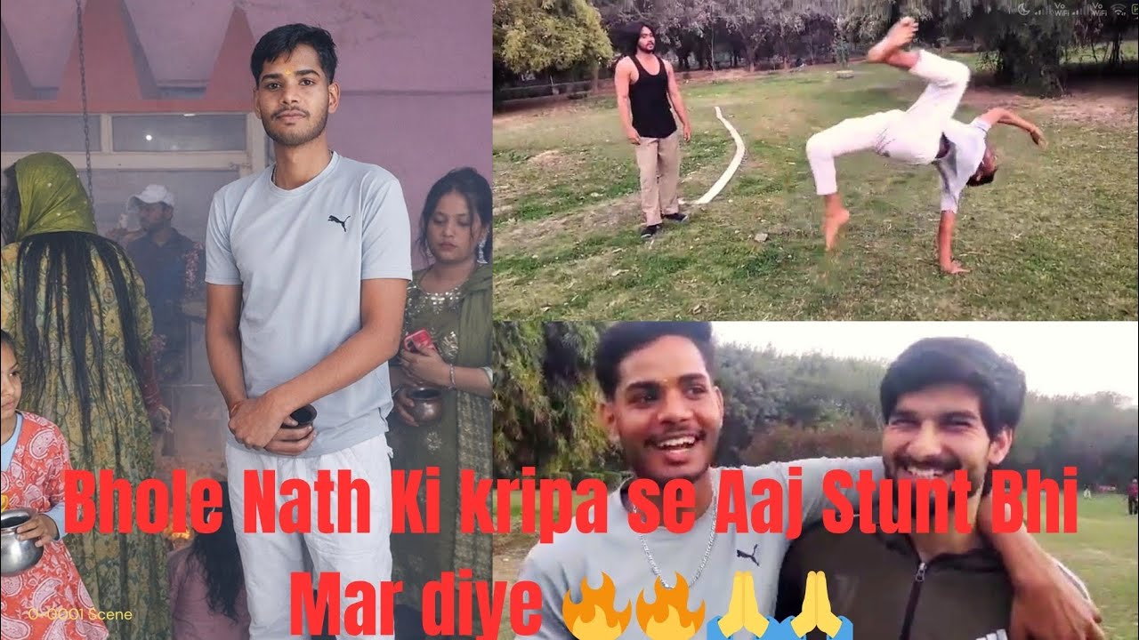 Maha Shivratri 🙏 Or Fitness Challenge💪 Aaj Sikhe Stunt... #mahadev #fitness #vlog 