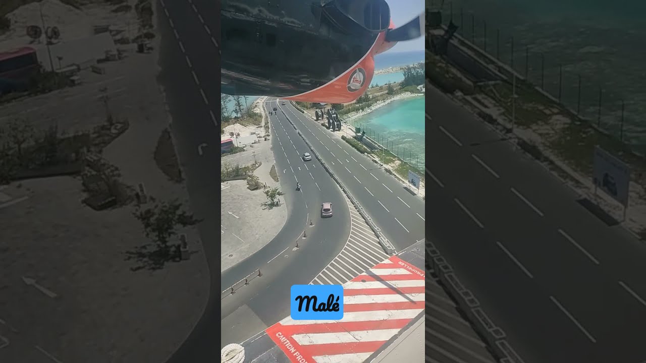 Landing to Mal&eacute; Airport By Sea Plane - Aerial View of Mal&eacute; City of - Maldives Tour