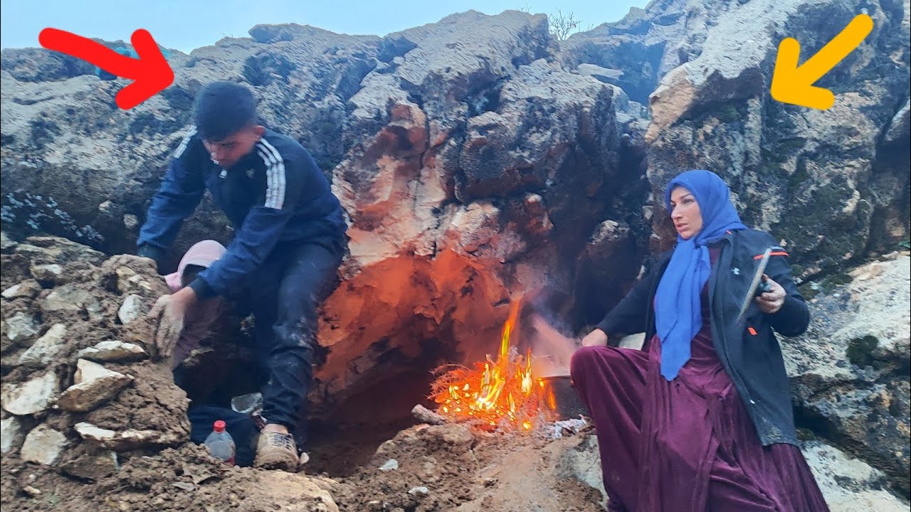 Making buttermilk soup by Shahrbanou # Making the cave 
