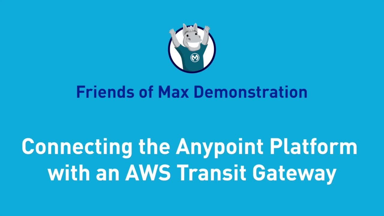 Connecting the Anypoint Platform with an AWS Transit Gateway | Friends of Max