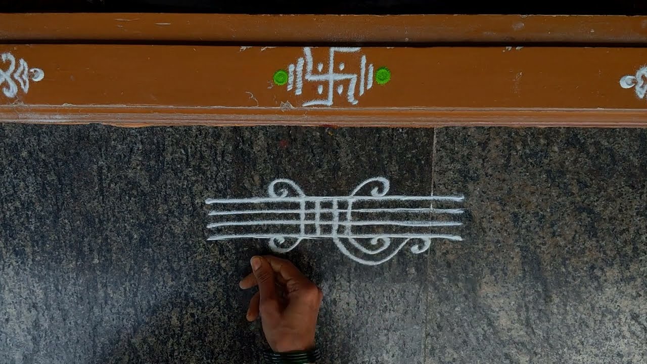 Easy border rangoli design ✨ daily rangoli #rangoli 