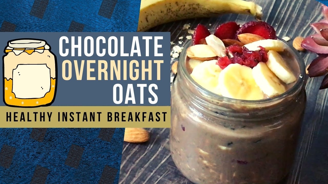 Chocolate Banana Overnight Oats Recipe | Healthy Tasty Easy Ready To Eat OatMeal Breakfast | Hindi