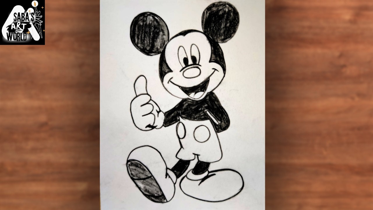 How to Draw Mickey Mouse | Drawing Mickey Mouse with Pencil | Classic Disney Art for Beginners