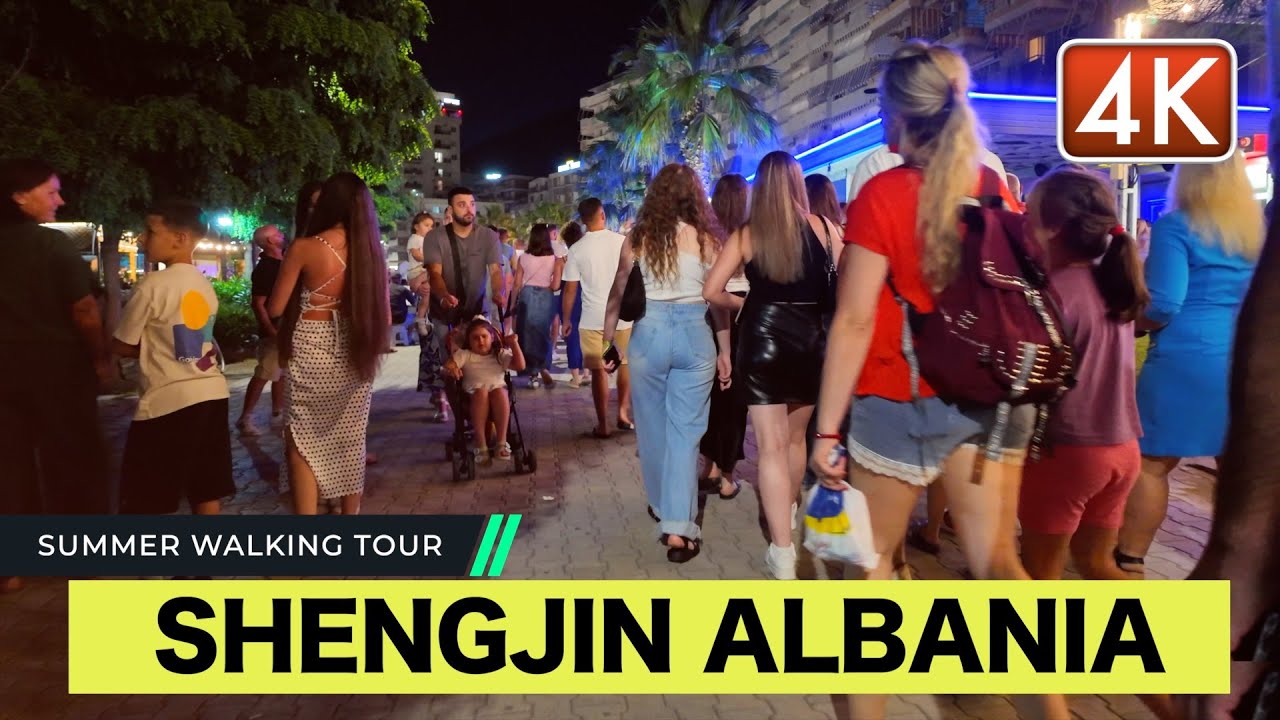 SHENGJIN, LEZHE, ALBANIA ☀️ SUMMER EVENING WALKING TOUR 🌴 2024 [4K]