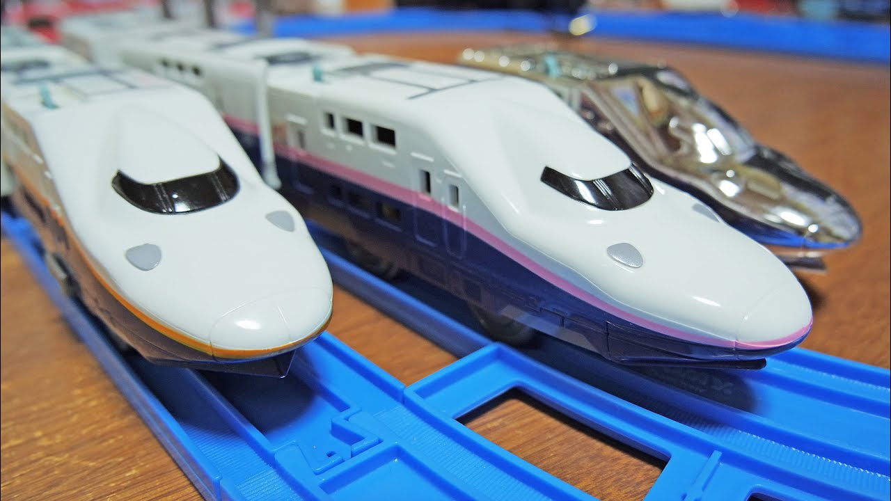 E4系Maxだらけｗ　プラレールE4系新幹線Max連結仕様とジョージ石原が持ってるE4系Maxを全部走らせてみたよ