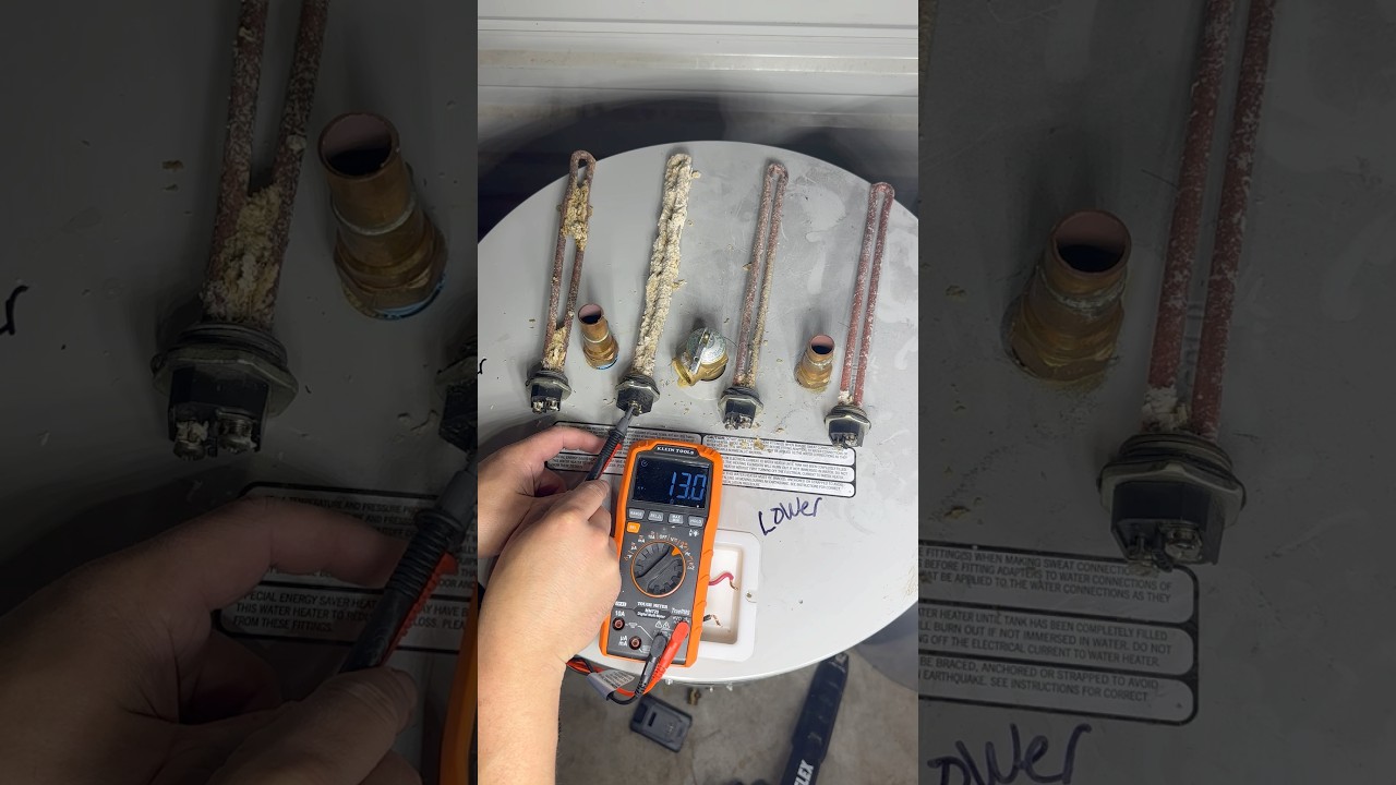 Testing a heating element. #waterheater #electric  #heatingelement #electricwaterheater