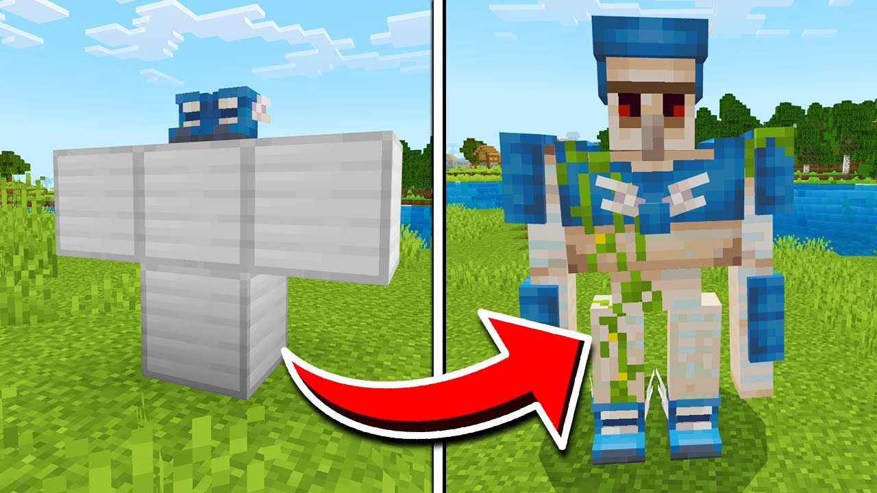 Как создать ЖЕЛЕЗНОГО ГОЛЕМА БЫСТРОТЫ в Minecraft Pocket Edition (аддон Super Iron Golem)
