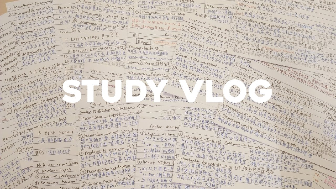 Study Vlog | making flashcards, note-taking, lots of studying, study time-lapse compilation