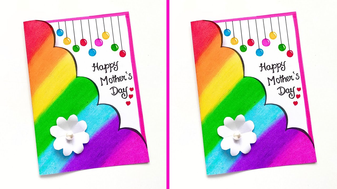 Открытка ко Дню матери | Простая и красивая открытка ко Дню матери | Белая страница открытки ко Д...