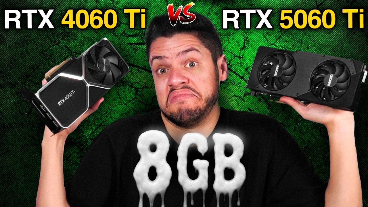 RTX 5060 Ti 8GB vs RTX 4060 Ti 8GB: COMPENSA? TESTES em JOGOS 1080P, DESEMPENHO, PREÇO, DLSS