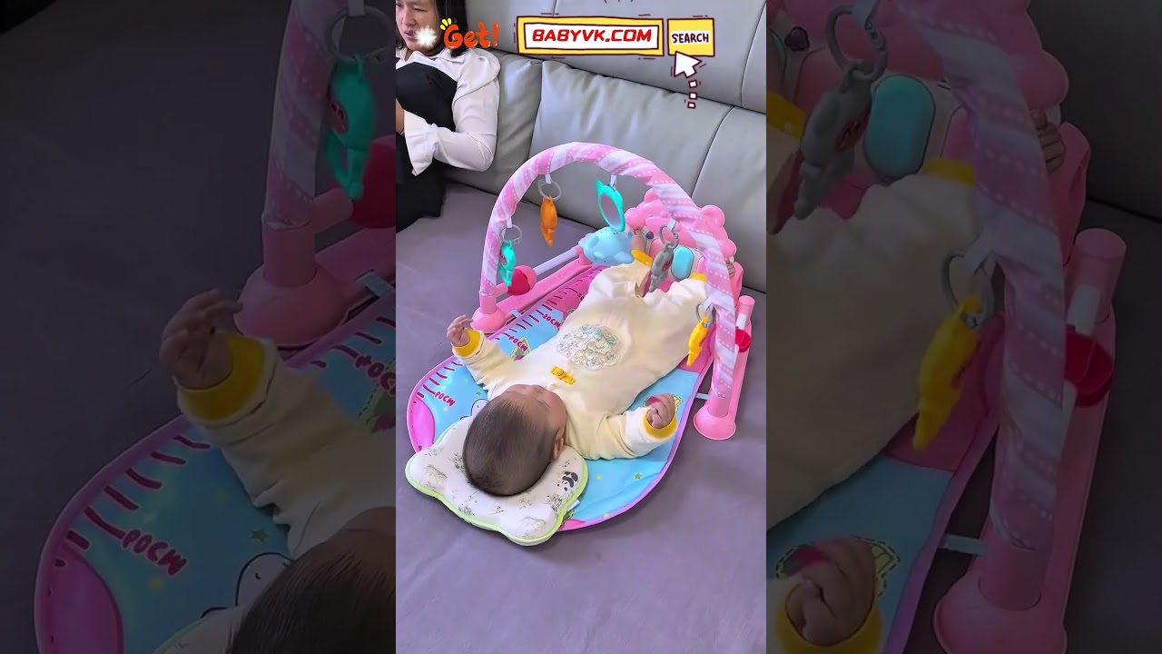 Baby Foot Piano Play Mat: Exercise Legs & Improve Grip Skills #BabyDevelopment #BabyPlay