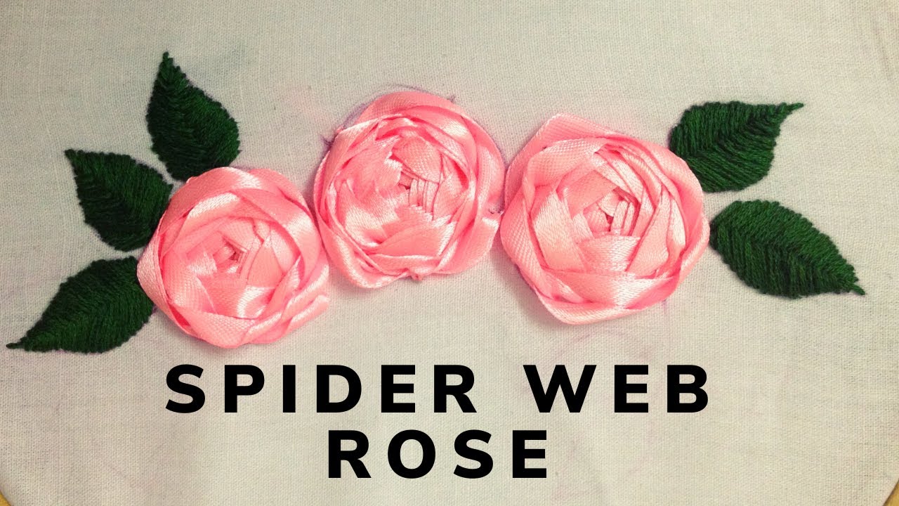 Silk Ribbon Embroidery: Spider Web Rose
