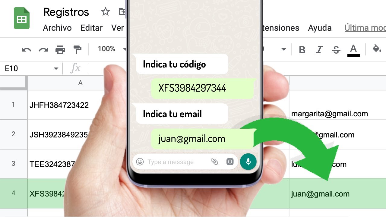 BOT de WhatsApp conversacional para escribir en Google Sheets