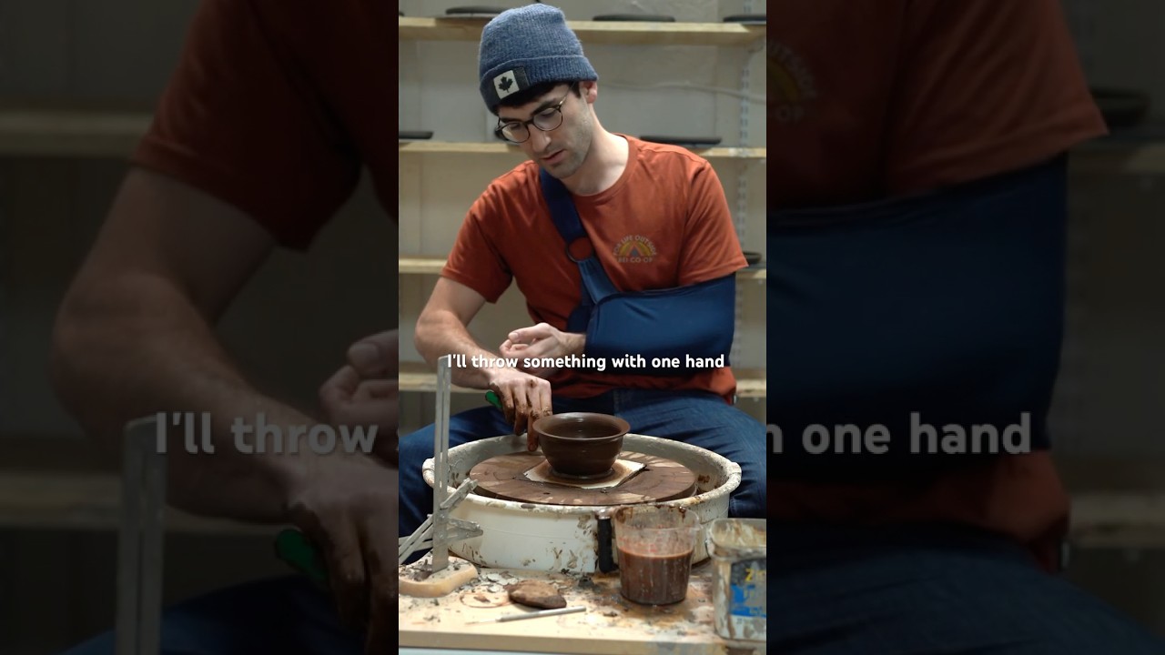 One handed pottery challenge I guess! Hoping to get back up to speed soon! #pottery #handmade