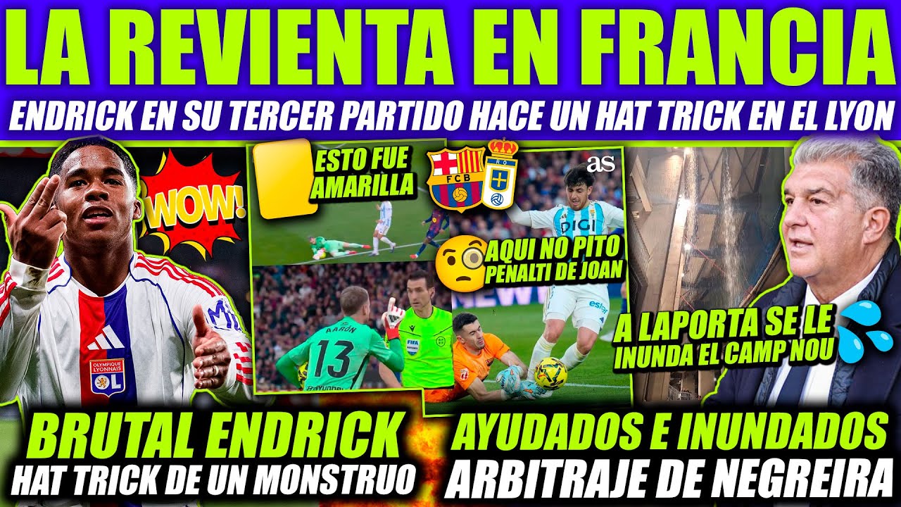 😱 ¡BOCHORNO! A LAPORTA SE LE INUNDA EL CAMP NOU - GANAN CON AYUDA AL OVIEDO - HAT TRICK DE ENDRICK