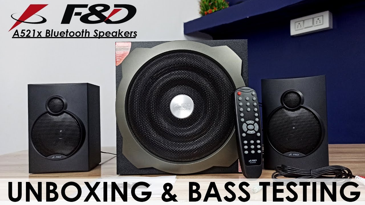 Bluetooth-колонки F&D A521X 2.1 || Распаковка и тестирование мощных басов || Цена менее 4000 рупий.