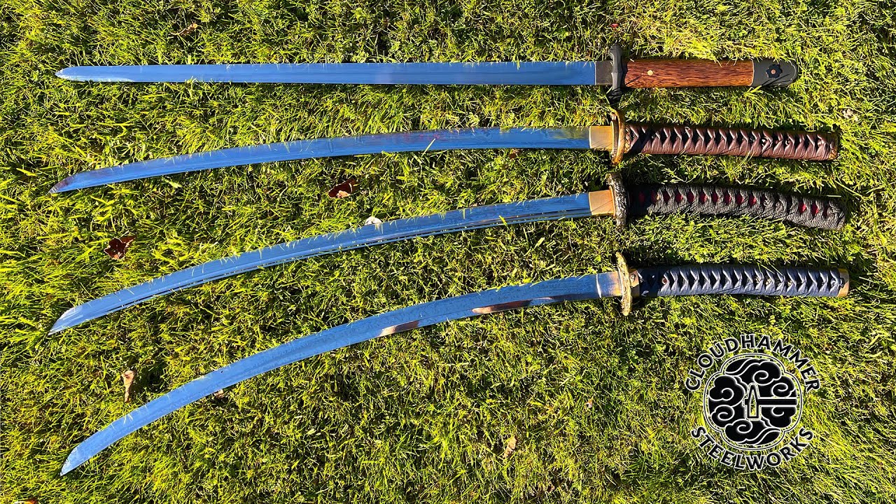 3 Ultra-Curved Cloudhammer Katanas Review - Deep Sori Japanese Swords Made of Japanese Super Steel