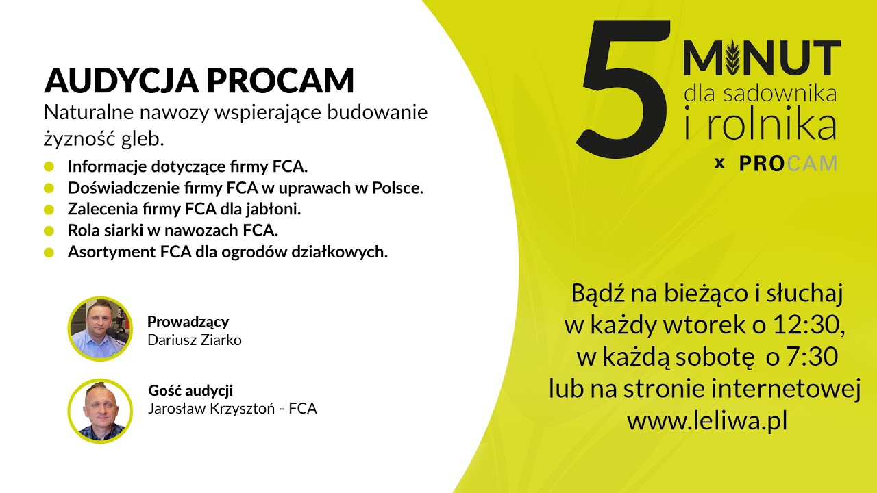 Audycja 5 Minut Dla Sadownika I Rolnika - Naturalne nawozy wspierające budowanie żyzność gleb.