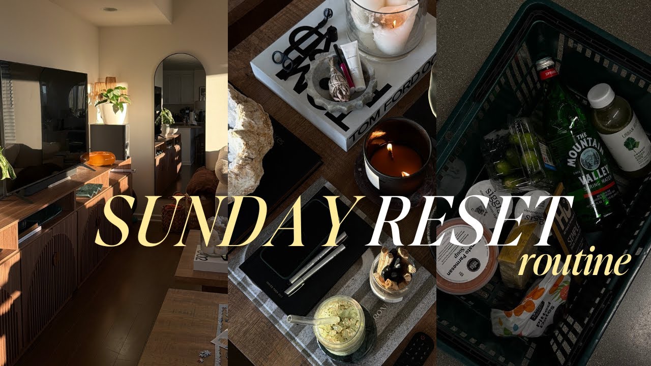 Sunday reset routine🫧 cleaning the apartment, laundry & meal prep for the week