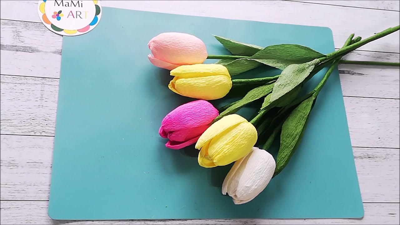 JAK ZROBIĆ TULIPANY Z KREPINY   💐💐  💐 EASY CREPE PAPER FLOWER