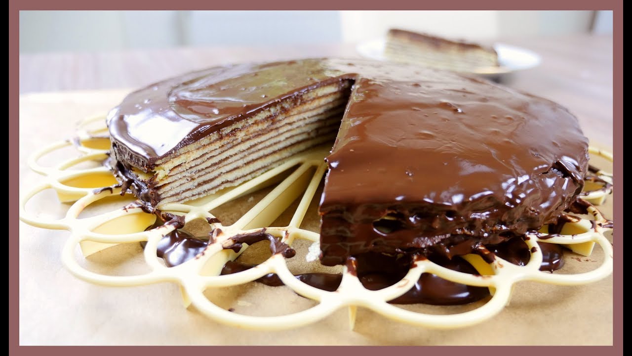 Bavarian chocolate layer cake (Prinzregententorte) German recipe #28 德國巴伐利亞王子千層蛋糕