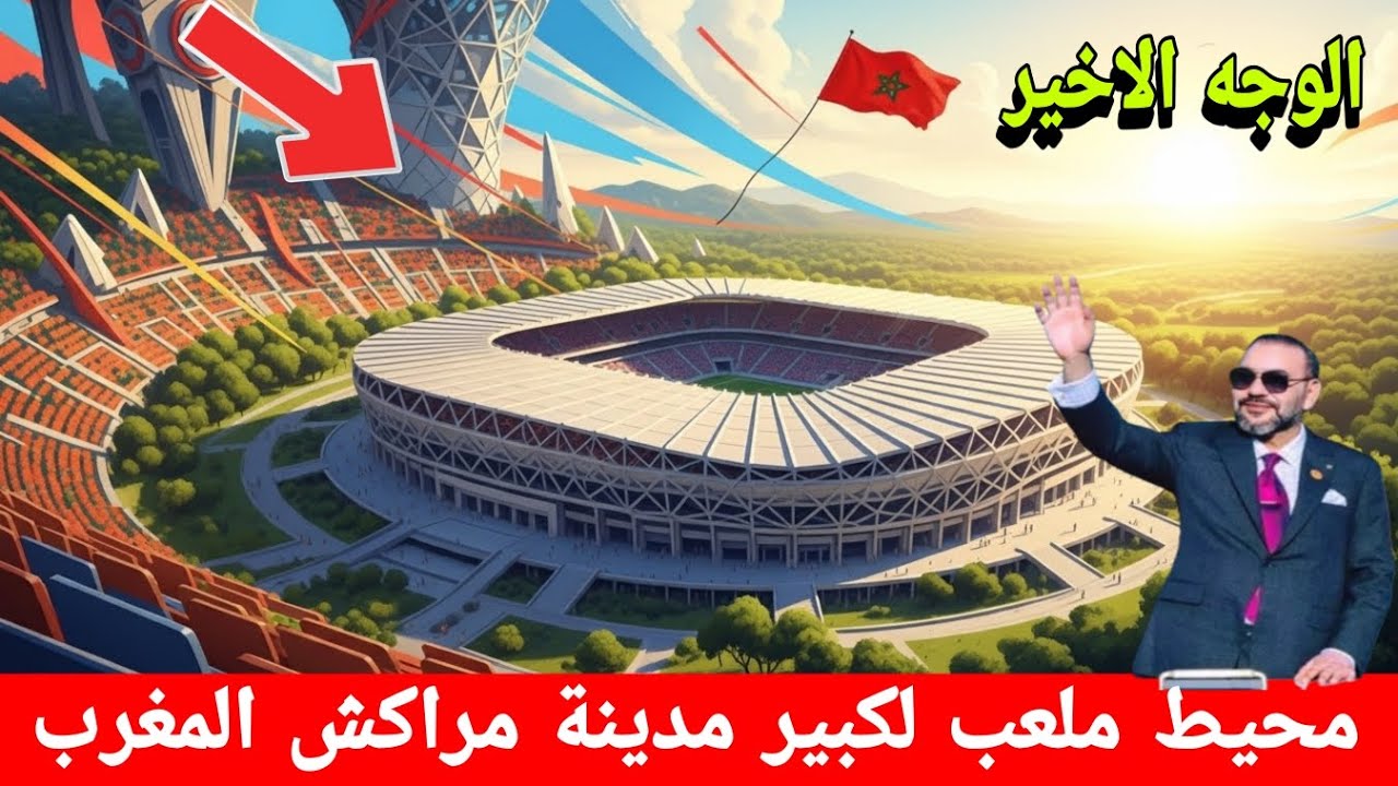 ٱخر الماسة تزيّن محيط الملعب الكبير بمدينة مراكش – المغرب