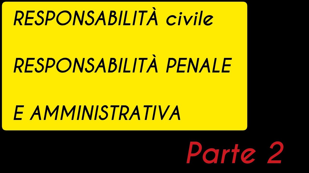 RESPONSABILITÀ CIVILE, PENALE E AMMINISTRATIVA #perte #b