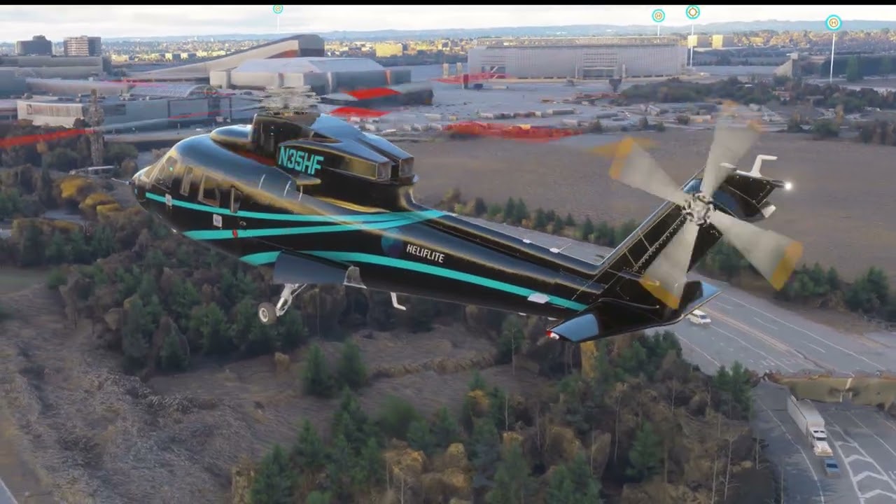 MSFS2024 S-76C++ - A flight and landing snippet in the outskirts of New YorkHelicopter video.