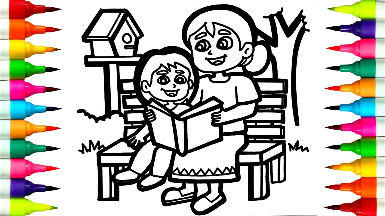 Happy MOTHER'S DAY Drawing | How To Draw Mother and Daughter Drawing | Draw Mother and Daughter ❤️
