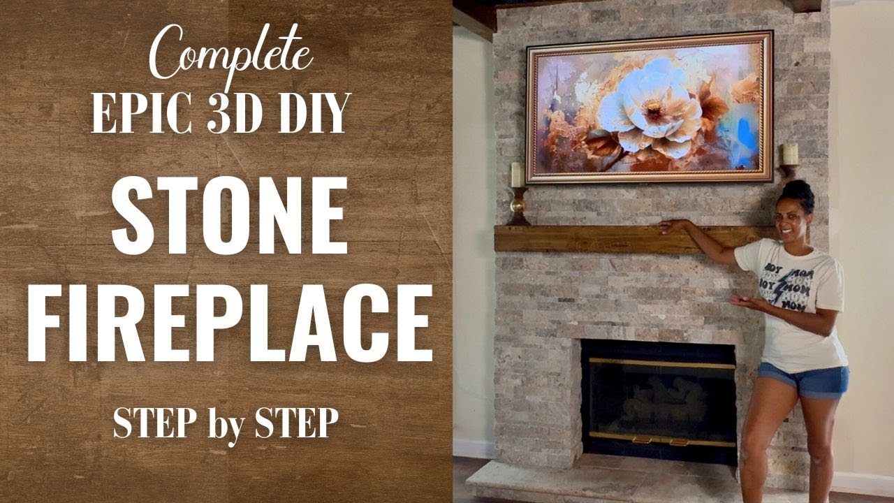 Epic Solo 3D Ledger Stone Fireplace Build | From Start to Finish...I did it Myself 1st Time Ever!