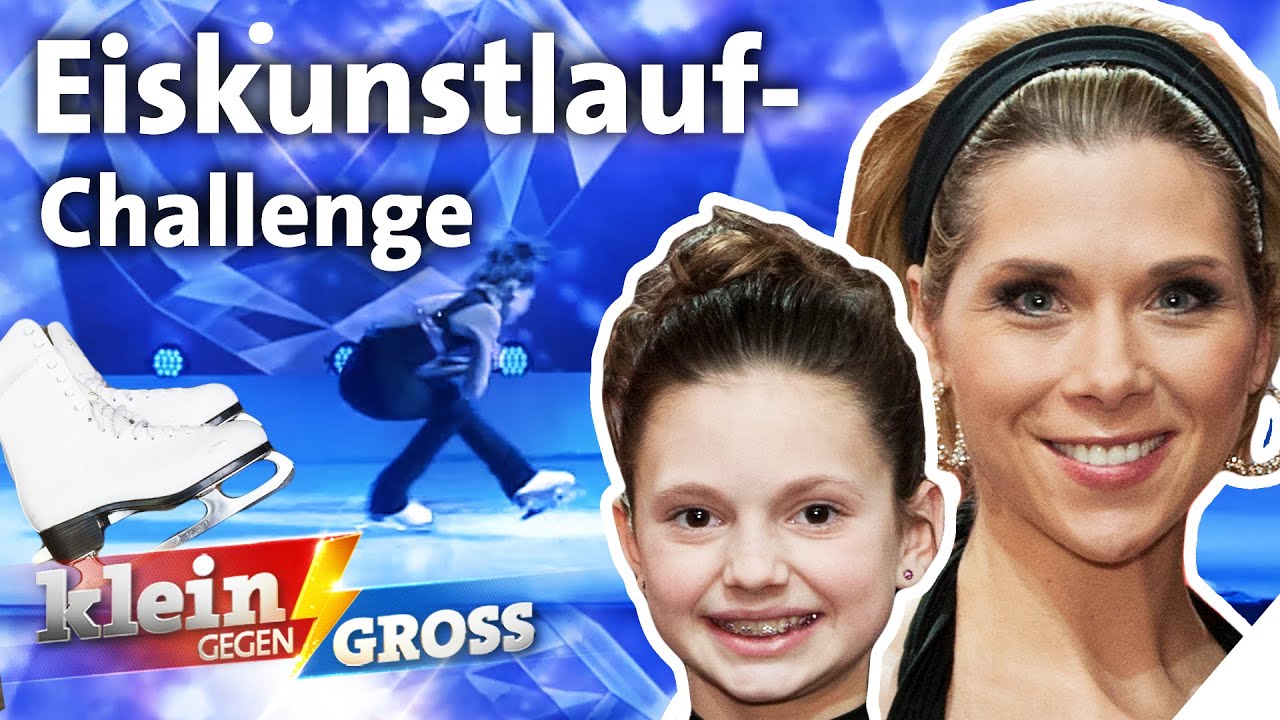 Kleine Eisprinzessin vs. Tanja Szewczenko: Wer macht mehr Sitzpirouetten? | Klein gegen Groß