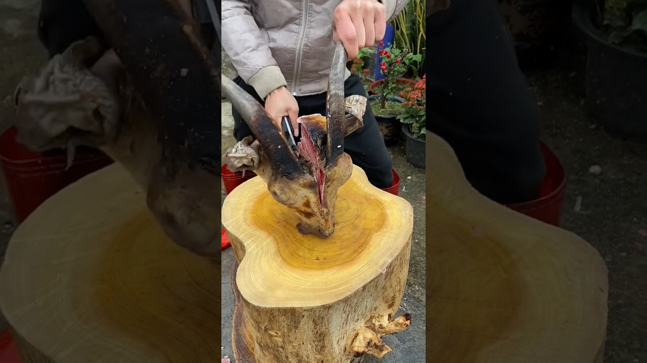 Goats Head 😱 Cutting Skills By Professional Cutter || #shots