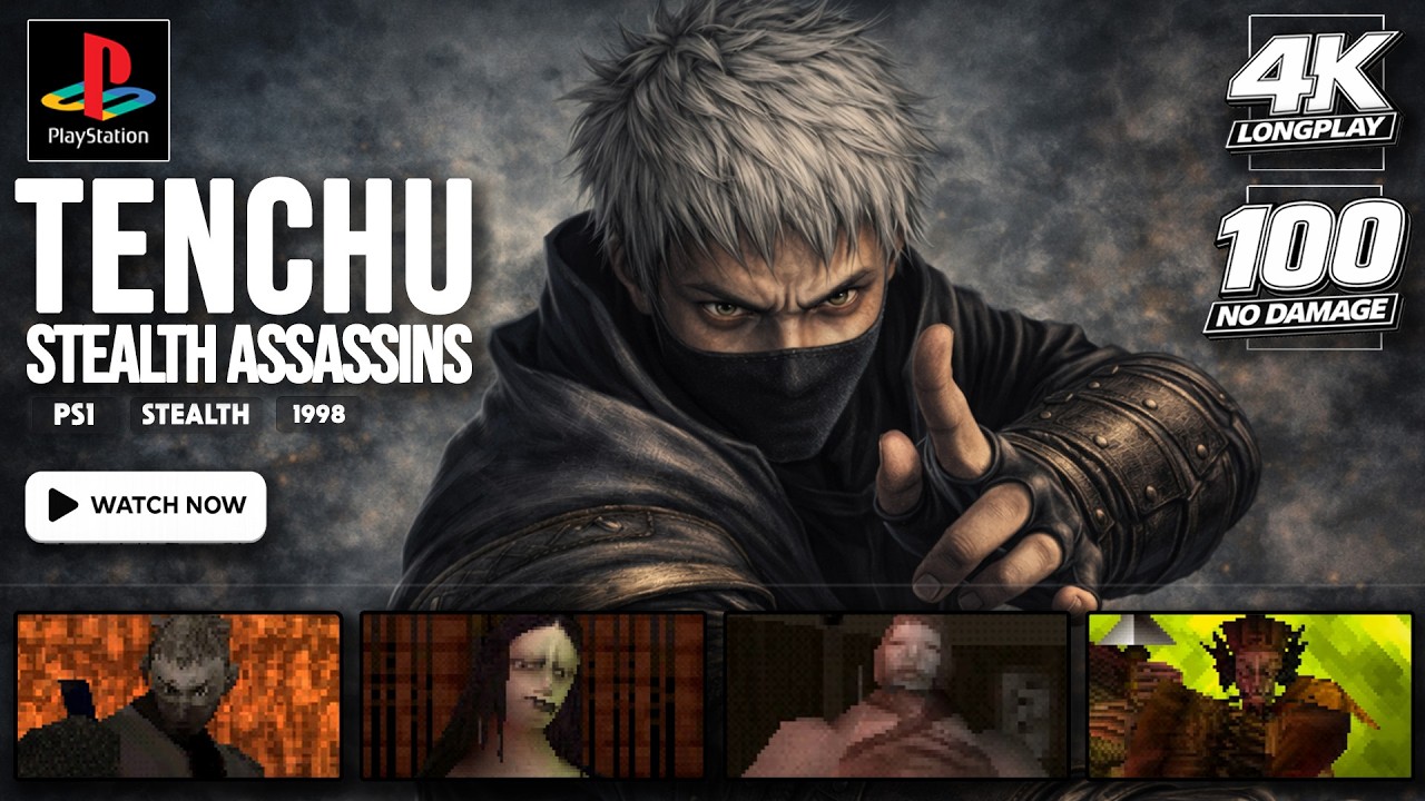 [100% & NO DAMAGE] Tenchu: Stealth Assassins | GRAND MASTER | PS1 LONGPLAY | FULL GAME | 4K