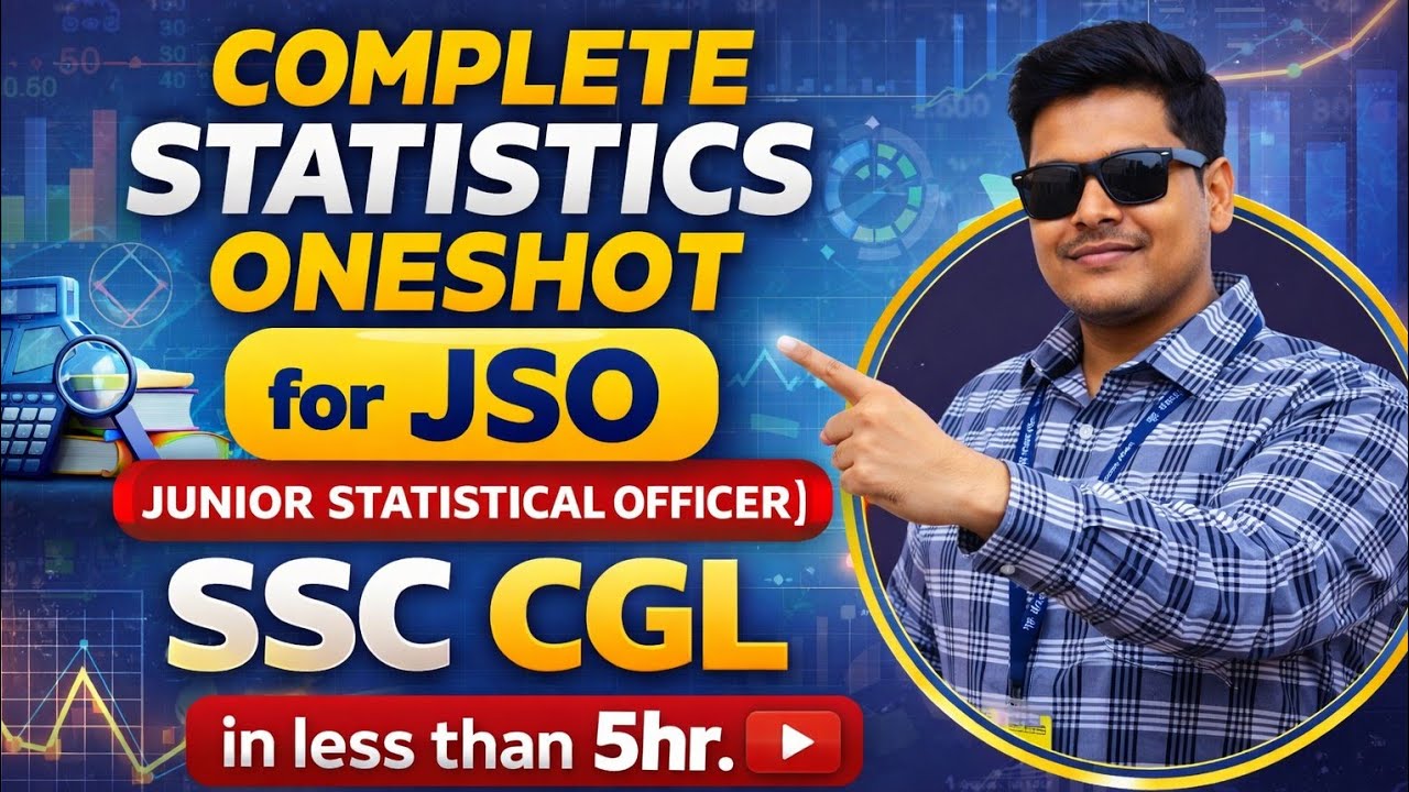 Complete Statistics One Shot For SSC CGL Junior Statistical Officer JSO 2026