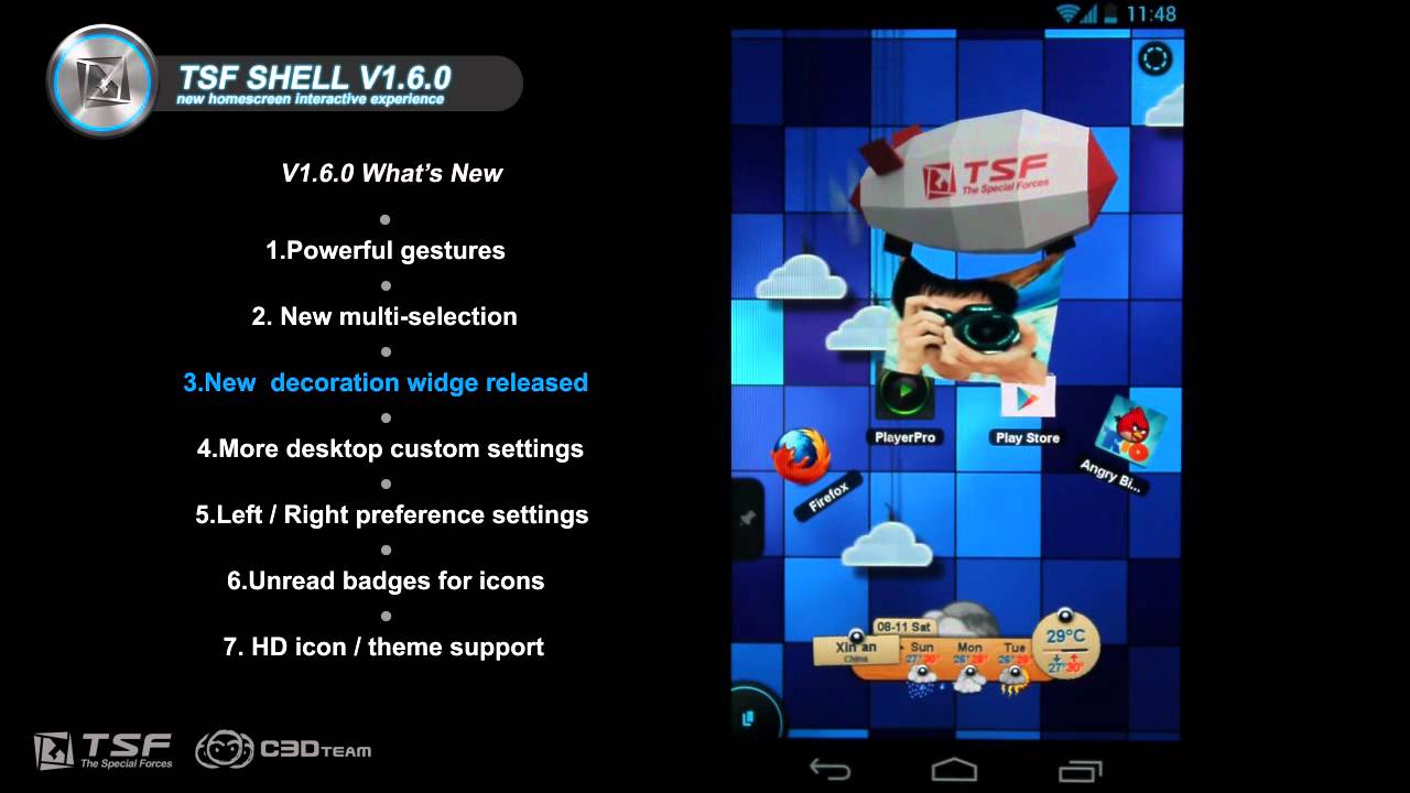 TSF SHELL V1.6.0 HD Introduces Video