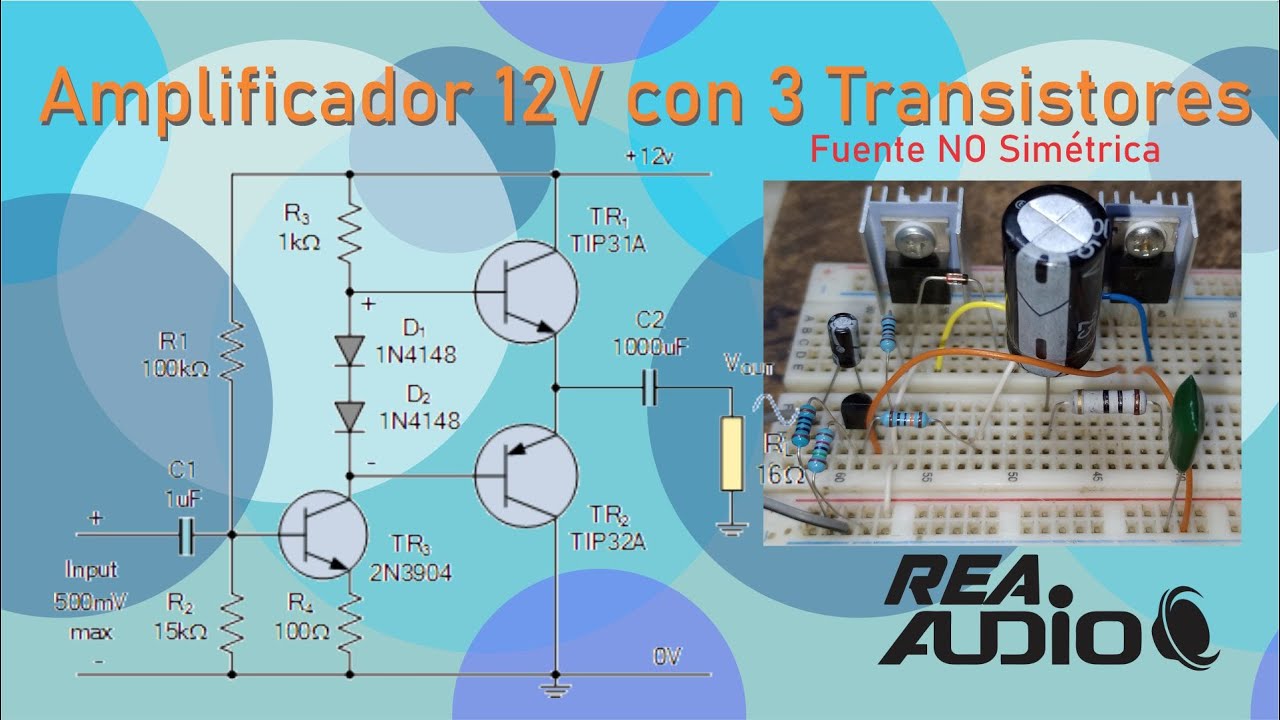 Amplificador con 3 Transistores 12V