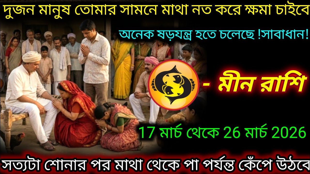 মীন রাশি ♓ দুজন মানুষ পায়ে ধরে ক্ষমা চাইবে | 17 March - 26 March 2026