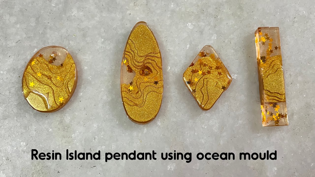 Resin Island pendant using ocean mould