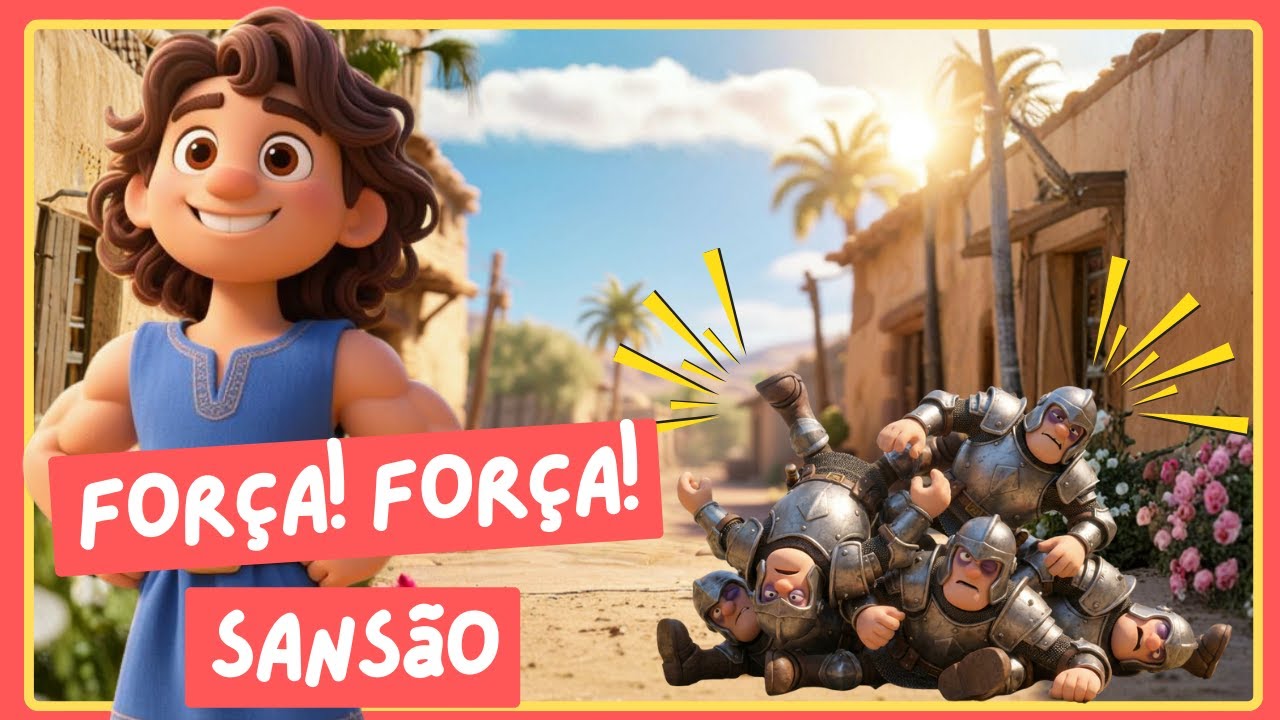 Musica Bíblica Infantil | FORÇA FORÇA SANSÃO | Pequeno Reino Kids