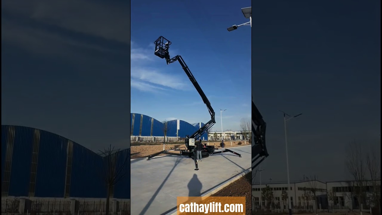 Cathaylift 10～22m diesel battery track crawler spider boom lift-Shandong Cathay Machinery Co., Ltd