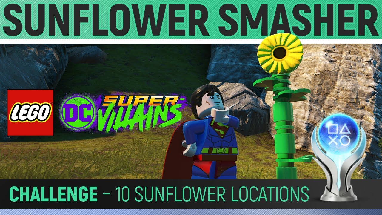 LEGO DC Super-Villains - Sunflower Smasher - Challenge 🏆 All 10 Sunflower Locations Guide