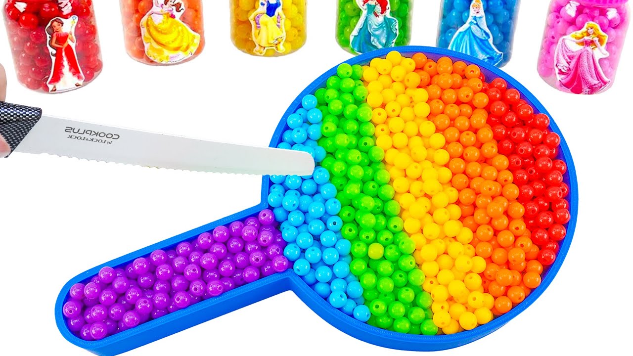Satisfying Video | How To Make Rainbow Lollipop Bathtub From Mixing Beads Cutting ASMR |Magic Sand B