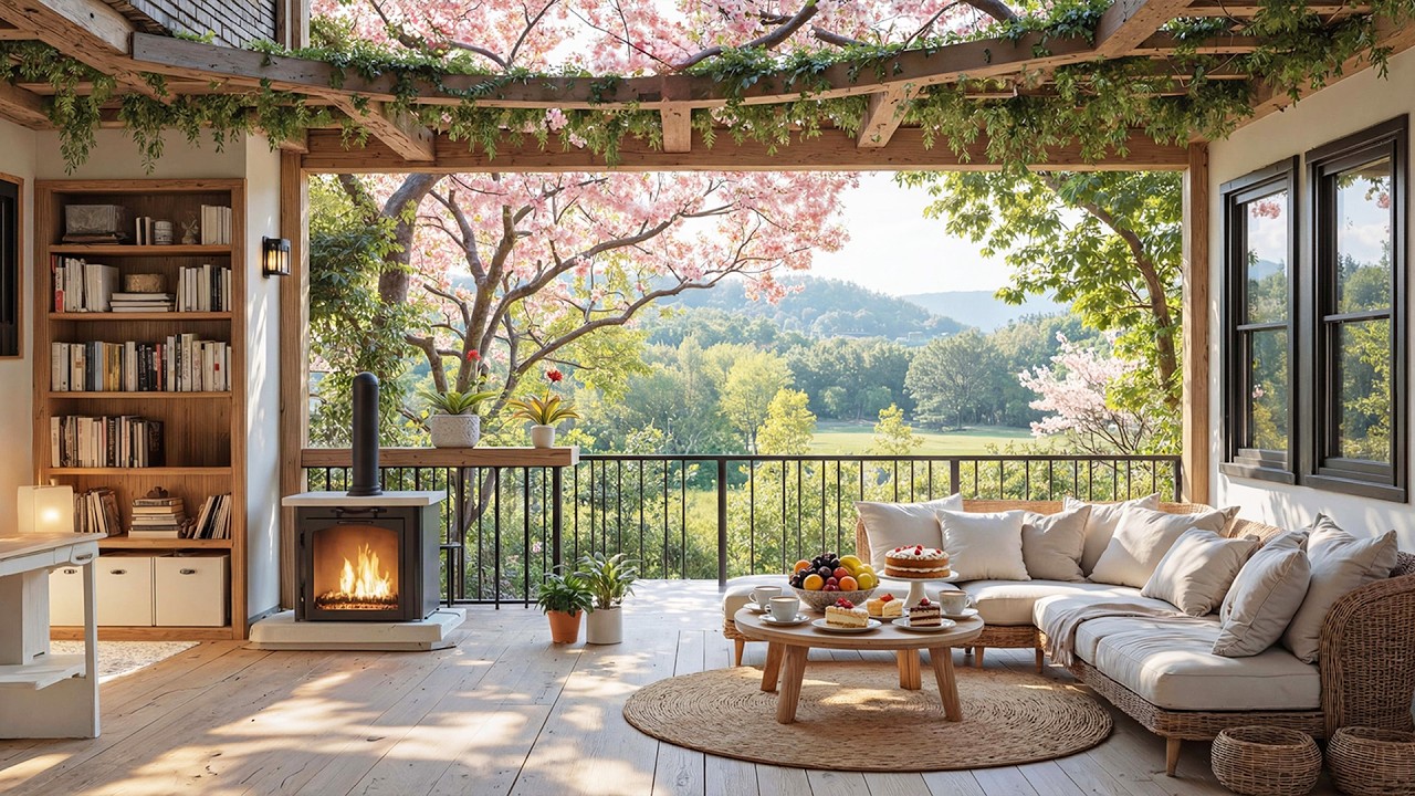 Smooth Piano Music at Spring Ambience 🌸 Relaxing Morning Piano Music for Work, Study