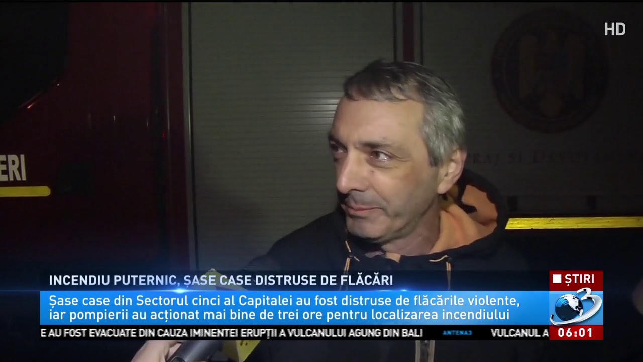 Incendiu violent în Capitală. Șase case distruse de flăcări