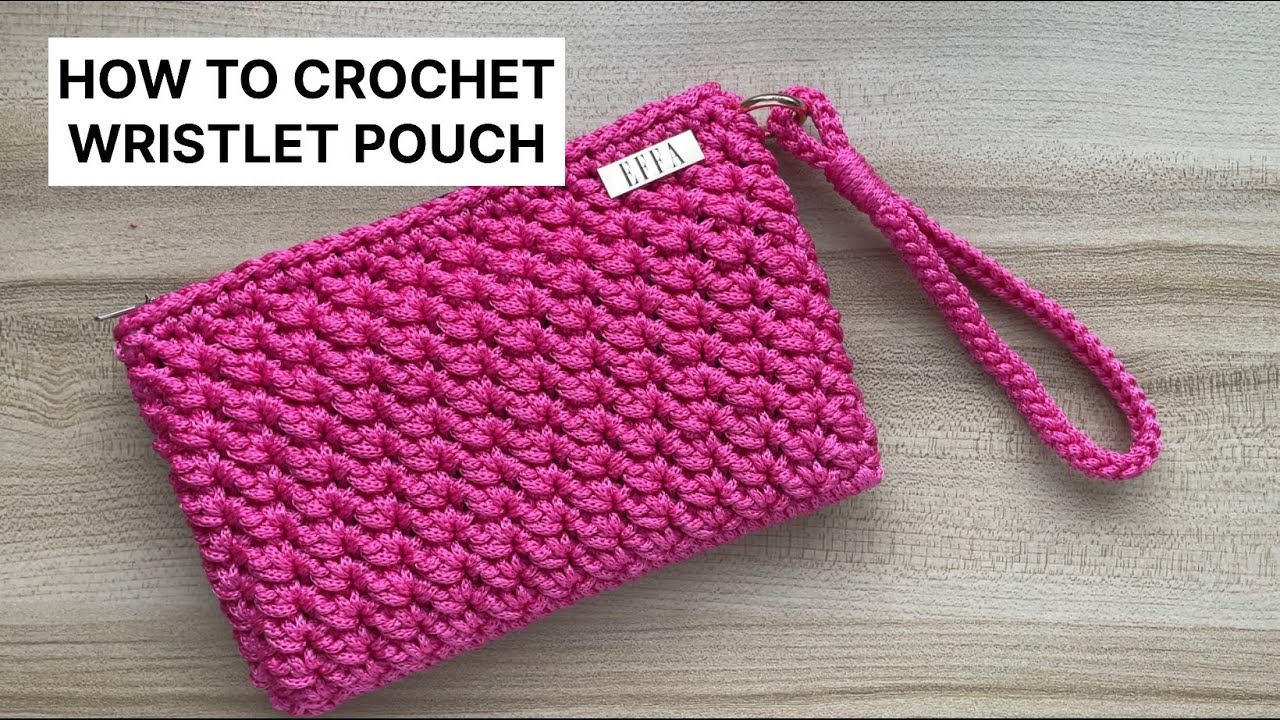 cara mengait dompet berzip : how to crochet ZIPPER POUCH : PHONE PURSE