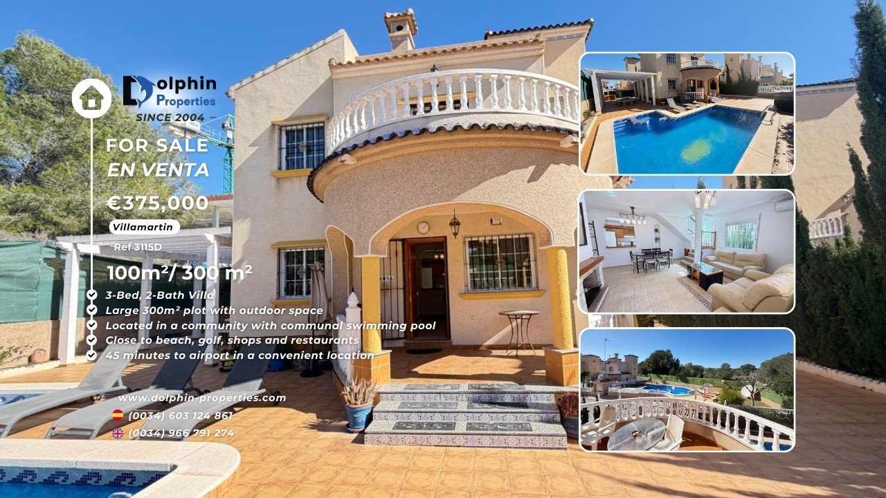 3 Bed / 2 Bath Villa in Villamartin 3115