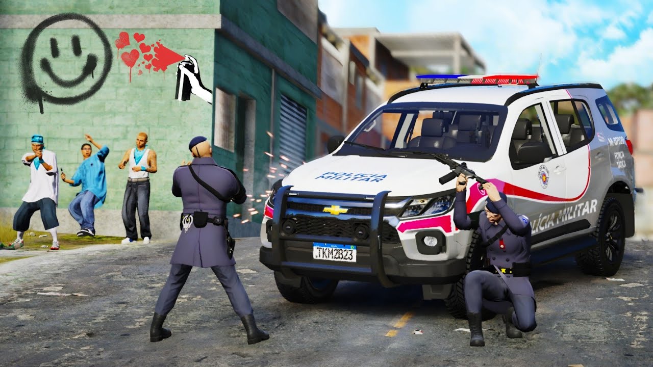 GTA V : MOD POLICIA - A FORÇA TÁTICA ENTROU NA FAVELA e ROLOU CONFRONTO COM OS BANDIDOS!