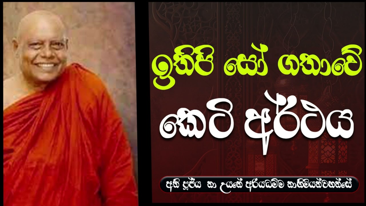 ඉතිපි සෝ ගතාවේ කෙටි අර්ථය | අති පූජ් ය  නා උයනේ අරියධම්ම නාහිමියන්වහන්සේ  tubee extension #tubee