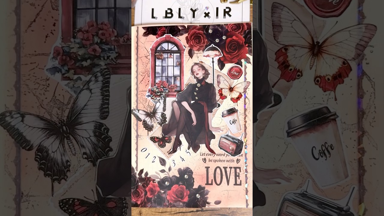 ASMR Creative Journal | Red & Black Theme | LBLYXIR  #diycraft #scrapbooking #lblyxir #shorts #fyp