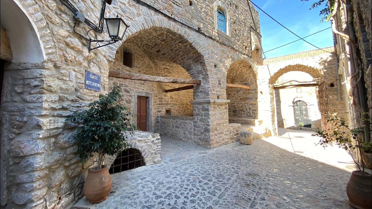 Mesta, Chios Island, Greece Walking Tour 2022 | 4K